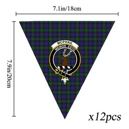 ScotsTee Shop Scottish McPhail Hunting Crest Tartan Triangle Flags Tartan Bunting, Pennants (12pcs)