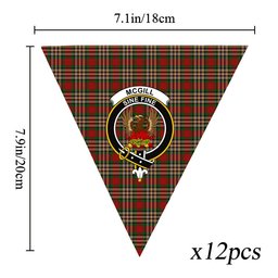 ScotsTee Shop Scottish McGill Crest Tartan Triangle Flags Tartan Bunting, Pennants (12pcs)