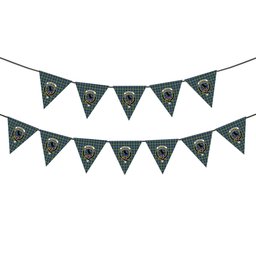 ScotsTee Shop Scottish McDonell Of Glengarry Ancient Crest Tartan Triangle Flags Tartan Bunting, Pennants (12pcs)