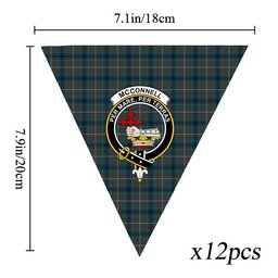 ScotsTee Shop Scottish McConnell Modern Crest Tartan Triangle Flags Tartan Bunting, Pennants (12pcs)
