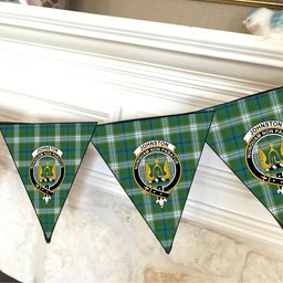 ScotsTee Shop Scottish Johnstone Dress Ancient Crest Tartan Triangle Flags Tartan Bunting, Pennants (12pcs)