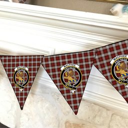 ScotsTee Shop Scottish MacPhee Dress Crest Tartan Triangle Flags Tartan Bunting, Pennants (12pcs)