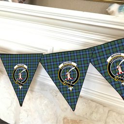 ScotsTee Shop Scottish MacRae Hunting Ancient Crest Tartan Triangle Flags Tartan Bunting, Pennants (12pcs)