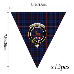 ScotsTee Shop Scottish McCorquodale Modern Crest Tartan Triangle Flags Tartan Bunting, Pennants (12pcs)