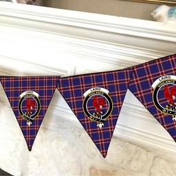 ScotsTee Shop Scottish Laing of Archiestown Crest Tartan Triangle Flags Tartan Bunting, Pennants (12pcs)