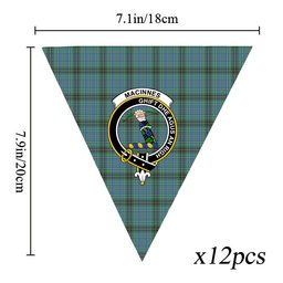 ScotsTee Shop Scottish MacInnes Ancient Crest Tartan Triangle Flags Tartan Bunting, Pennants (12pcs)