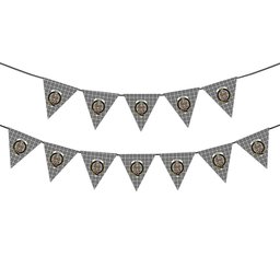 ScotsTee Shop Scottish Scott Black and White Modern Crest Tartan Triangle Flags Tartan Bunting, Pennants (12pcs)