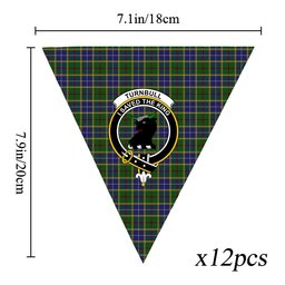 ScotsTee Shop Scottish Turnbull of Thornton Crest Tartan Triangle Flags Tartan Bunting, Pennants (12pcs)