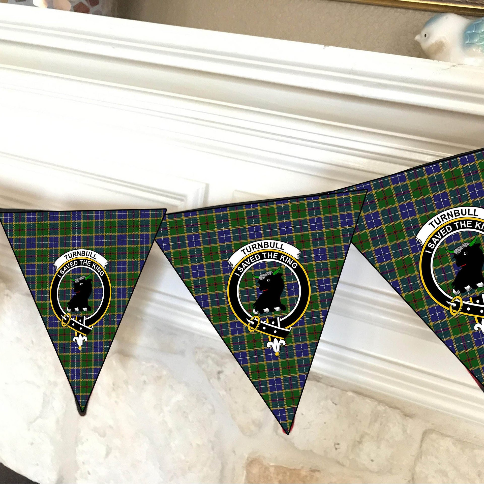 ScotsTee Shop Scottish Turnbull of Thornton Crest Tartan Triangle Flags Tartan Bunting, Pennants (12pcs)