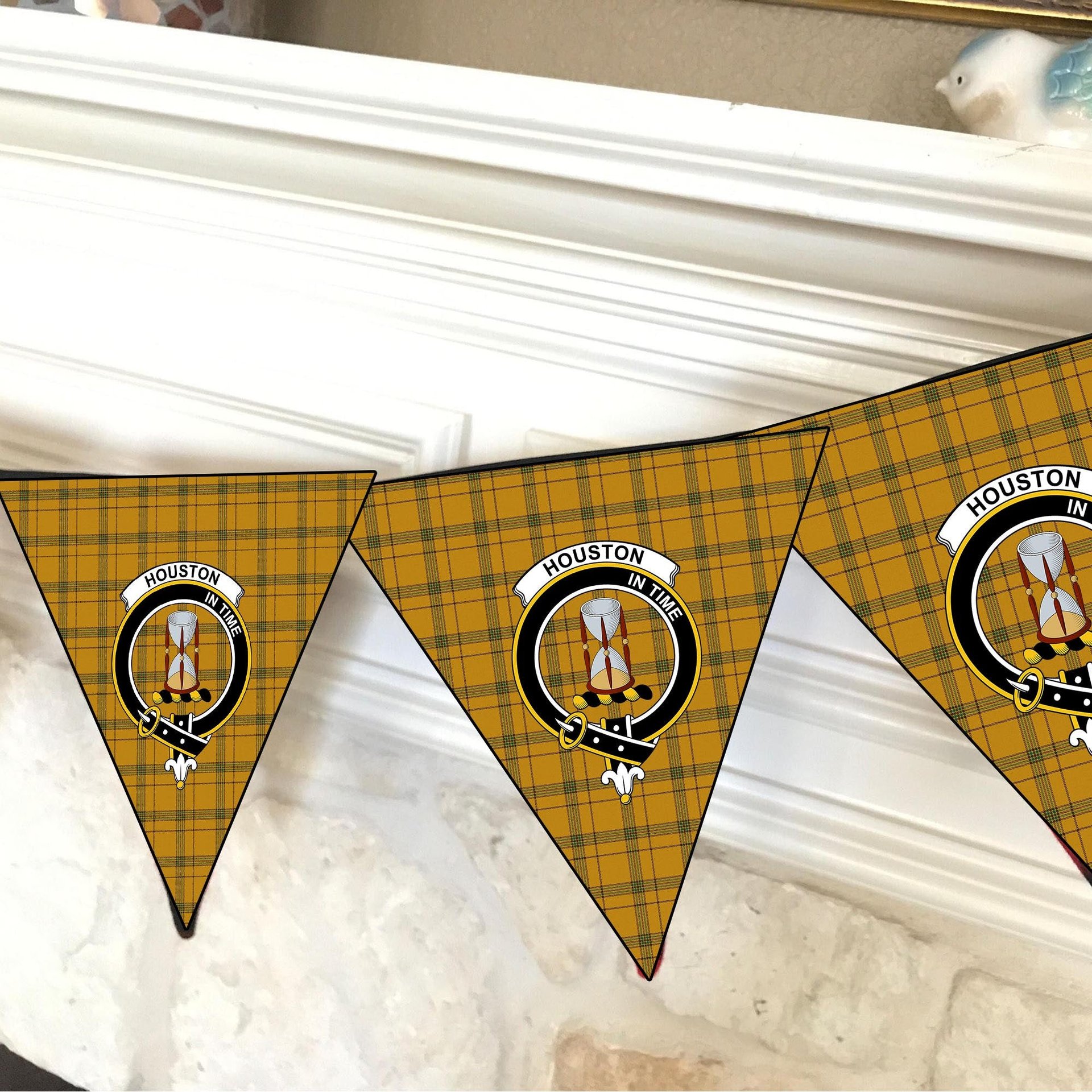 ScotsTee Shop Scottish Houston Modern Crest Tartan Triangle Flags Tartan Bunting, Pennants (12pcs)