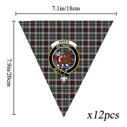 ScotsTee Shop Scottish Innes Dress Crest Tartan Triangle Flags Tartan Bunting, Pennants (12pcs)