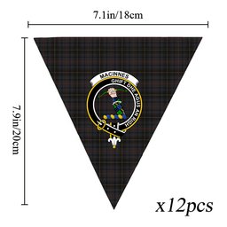 ScotsTee Shop Scottish MacInnes Homecoming Crest Tartan Triangle Flags Tartan Bunting, Pennants (12pcs)