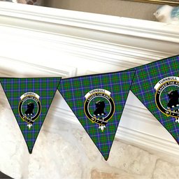 ScotsTee Shop Scottish Turnbull Hunting SC Crest Tartan Triangle Flags Tartan Bunting, Pennants (12pcs)