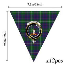 ScotsTee Shop Scottish MacIntyre Inglis Crest Tartan Triangle Flags Tartan Bunting, Pennants (12pcs)