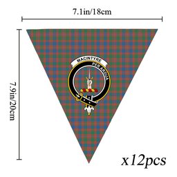 ScotsTee Shop Scottish MacIntyre Ancient Crest Tartan Triangle Flags Tartan Bunting, Pennants (12pcs)