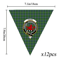ScotsTee Shop Scottish Young Life International Scotland Crest Tartan Triangle Flags Tartan Bunting, Pennants (12pcs)