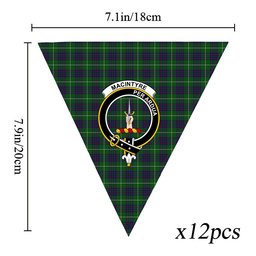ScotsTee Shop Scottish MacIntyre Hunting Crest Tartan Triangle Flags Tartan Bunting, Pennants (12pcs)