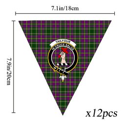 ScotsTee Shop Scottish Tailyour Crest Tartan Triangle Flags Tartan Bunting, Pennants (12pcs)
