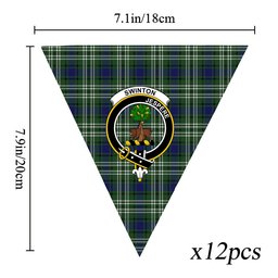 ScotsTee Shop Scottish Swinton Crest Tartan Triangle Flags Tartan Bunting, Pennants (12pcs)