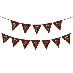ScotsTee Shop Scottish Shaw of Tordarroch Red Dress Crest Tartan Triangle Flags Tartan Bunting, Pennants (12pcs)