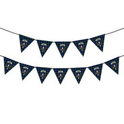 ScotsTee Shop Scottish Sempill Modern Crest Tartan Triangle Flags Tartan Bunting, Pennants (12pcs)