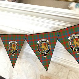ScotsTee Shop Scottish McGowan Ancient Crest Tartan Triangle Flags Tartan Bunting, Pennants (12pcs)