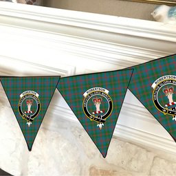 ScotsTee Shop Scottish Robertson of Struan Ancient Crest Tartan Triangle Flags Tartan Bunting, Pennants (12pcs)