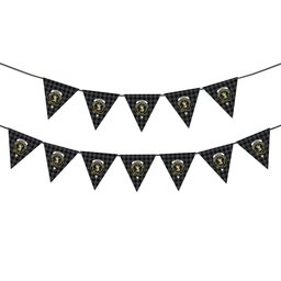 ScotsTee Shop Scottish Stewart Mourning Originaux Modern Clan Crest Tartan Triangle Flags Tartan Bunting, Pennants (12pcs)