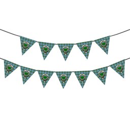 ScotsTee Shop Scottish Irvine of Glentulchan Modern Crest Tartan Triangle Flags Tartan Bunting, Pennants (12pcs)