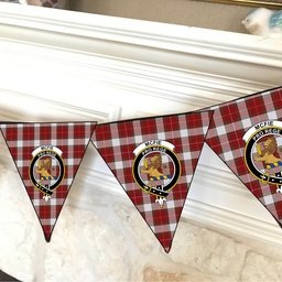 ScotsTee Shop Scottish McFie Dress Ancient Crest Tartan Triangle Flags Tartan Bunting, Pennants (12pcs)