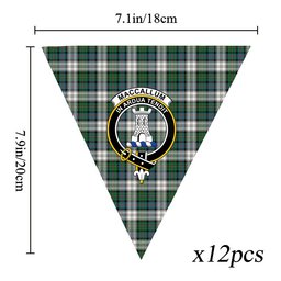 ScotsTee Shop Scottish MacCallum Dress Ancient Crest Tartan Triangle Flags Tartan Bunting, Pennants (12pcs)