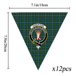 ScotsTee Shop Scottish Robertson Hunting Ancient Clan Crest Tartan Triangle Flags Tartan Bunting, Pennants (12pcs)
