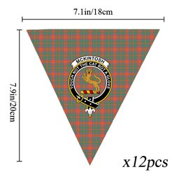 ScotsTee Shop Scottish McKintosh Ancient Crest Tartan Triangle Flags Tartan Bunting, Pennants (12pcs)