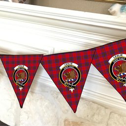 ScotsTee Shop Scottish Leslie Modern Crest Tartan Triangle Flags Tartan Bunting, Pennants (12pcs)