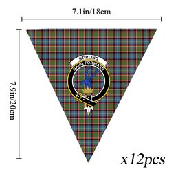 ScotsTee Shop Scottish Stirling SC Crest Tartan Triangle Flags Tartan Bunting, Pennants (12pcs)