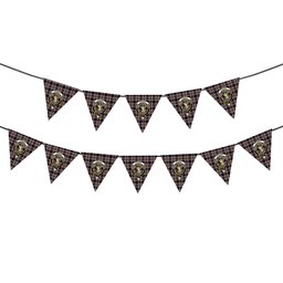 ScotsTee Shop Scottish Stewart Navy Crest Tartan Triangle Flags Tartan Bunting, Pennants (12pcs)