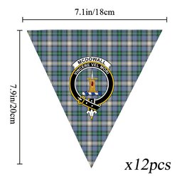 ScotsTee Shop Scottish McDowall Ancient Crest Tartan Triangle Flags Tartan Bunting, Pennants (12pcs)