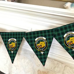 ScotsTee Shop Scottish McIver Hunting Modern Crest Tartan Triangle Flags Tartan Bunting, Pennants (12pcs)