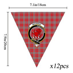 ScotsTee Shop Scottish Moubray Crest Tartan Triangle Flags Tartan Bunting, Pennants (12pcs)