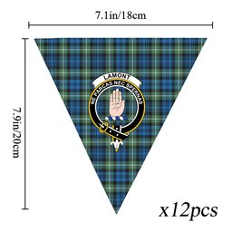 ScotsTee Shop Scottish Lamont Ancient Crest Tartan Triangle Flags Tartan Bunting, Pennants (12pcs)