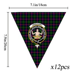 ScotsTee Shop Scottish Urquhart Modern Crest Tartan Triangle Flags Tartan Bunting, Pennants (12pcs)