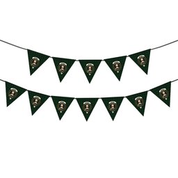 ScotsTee Shop Scottish Menzies Green Crest Tartan Triangle Flags Tartan Bunting, Pennants (12pcs)