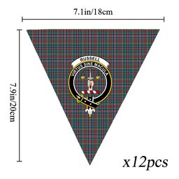 ScotsTee Shop Scottish Russell Old Modern Crest Tartan Triangle Flags Tartan Bunting, Pennants (12pcs)
