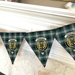 ScotsTee Shop Scottish Johnstone Dress Modern Crest Tartan Triangle Flags Tartan Bunting, Pennants (12pcs)