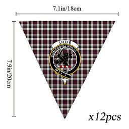 ScotsTee Shop Scottish Little Dress Modern Crest Tartan Triangle Flags Tartan Bunting, Pennants (12pcs)