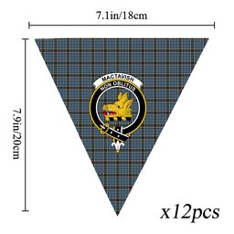 ScotsTee Shop Scottish MacTavish Dress Crest Tartan Triangle Flags Tartan Bunting, Pennants (12pcs)