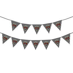 ScotsTee Shop Scottish MacLeod Black and White Crest Tartan Triangle Flags Tartan Bunting, Pennants (12pcs)