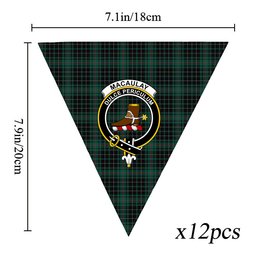 ScotsTee Shop Scottish MacAulay Hunting Modern Crest Tartan Triangle Flags Tartan Bunting, Pennants (12pcs)