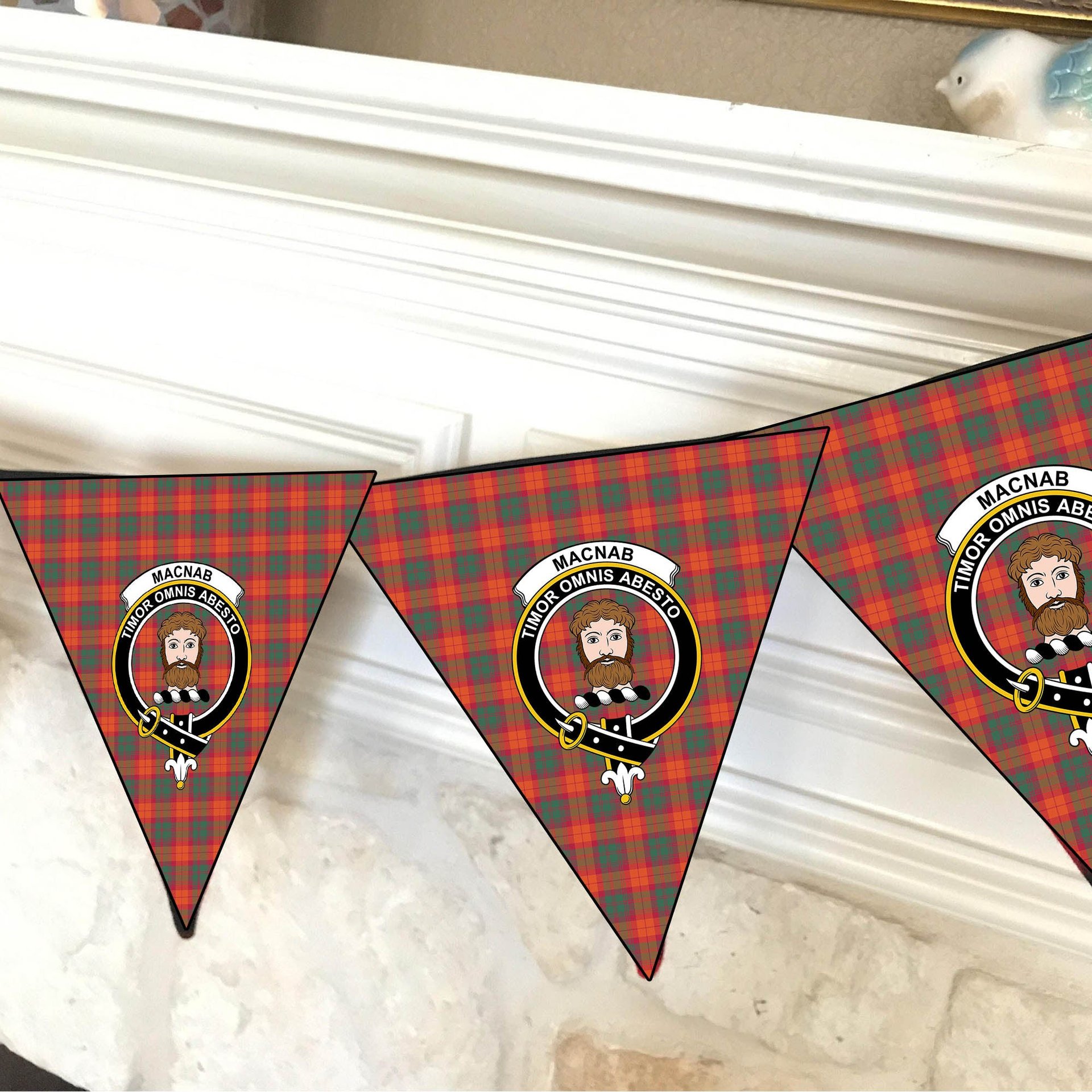 ScotsTee Shop Scottish MacNab Ancient Crest Tartan Triangle Flags Tartan Bunting, Pennants (12pcs)