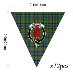 ScotsTee Shop Scottish McNicol Hunting Ancient Crest Tartan Triangle Flags Tartan Bunting, Pennants (12pcs)